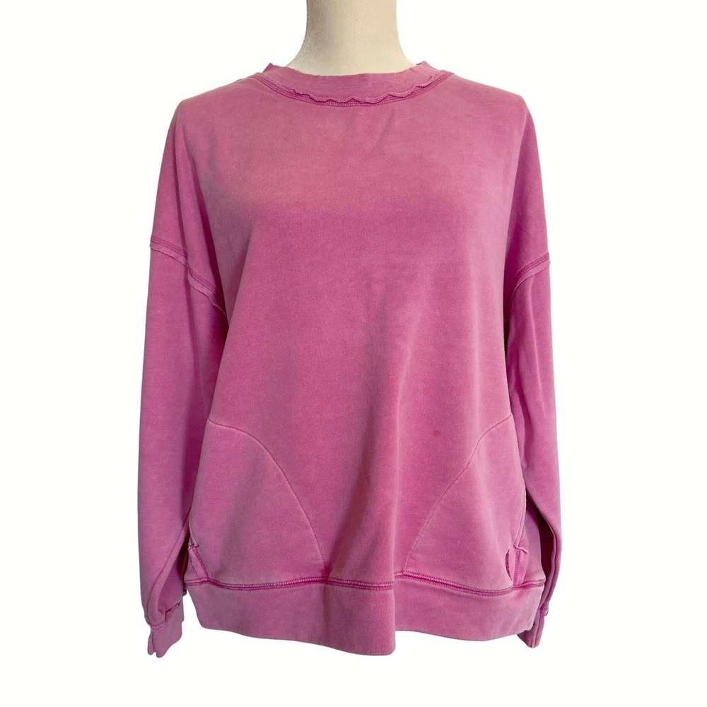 Free People Movement Metti Sweatshirt Pink French Terry Relaxed Athleisure S
